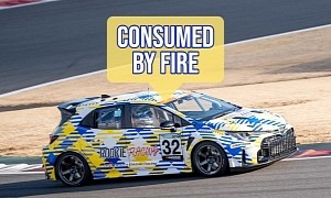 Toyota's Hydrogen-Powered Race Car Goes Up in Flames During a Testing Session