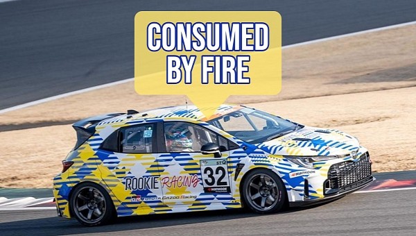 Toyota's hydrogen-powered race car caught fire during a testing session