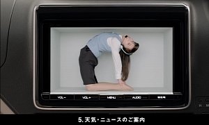 Toyota Shows the Tiny Woman Inside Its Navigation and She Likes to Stretch