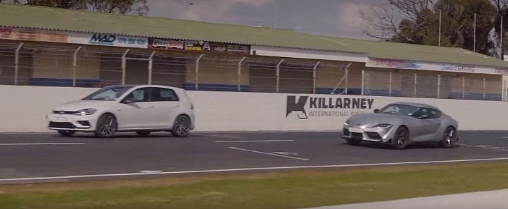 Toyota Supra Drag Races Golf R, Results Are Surprising