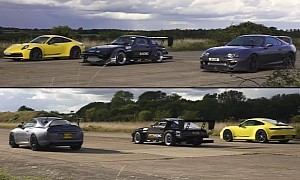 Toyota Supra Drag Races Mazda RX-7 and Porsche 911, Someone Gets Walked