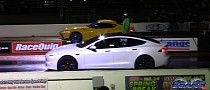 Toyota Supra Drags Mustang and Tesla Plaid, Teaches Both a Yellow ICE Lesson