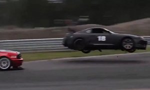 Toyota Supra Jumps Offroad Dukes of Hazzard-Style, Gets Wrecked