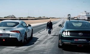Toyota Supra vs. Bullitt Mustang Is an Epic Drag Racing Disappointment