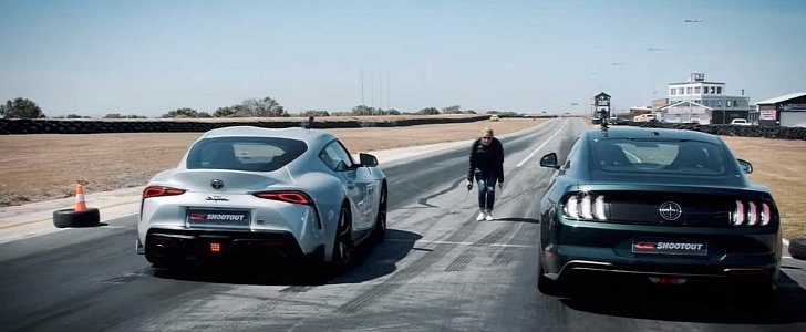 Toyota Supra vs. Bullitt Mustang Is an Epic Drag Racing Disappointment