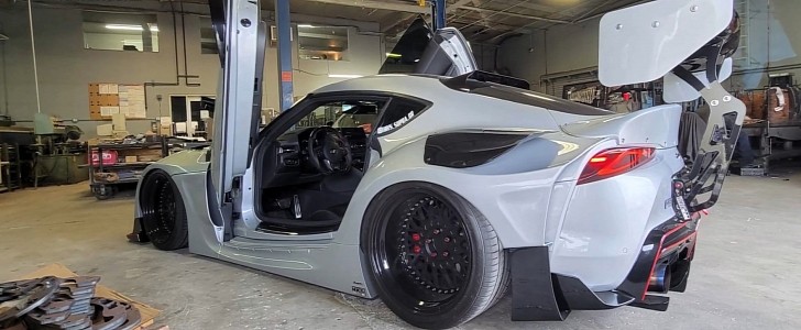 Toyota Supra With Lambo Doors and Ultra Widebody Is the Ultimate Flex