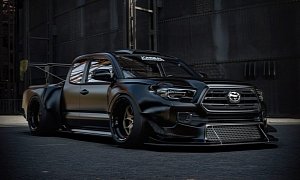 Toyota Tacoma Widebody Drift Truck Looks Even Better in All-Black