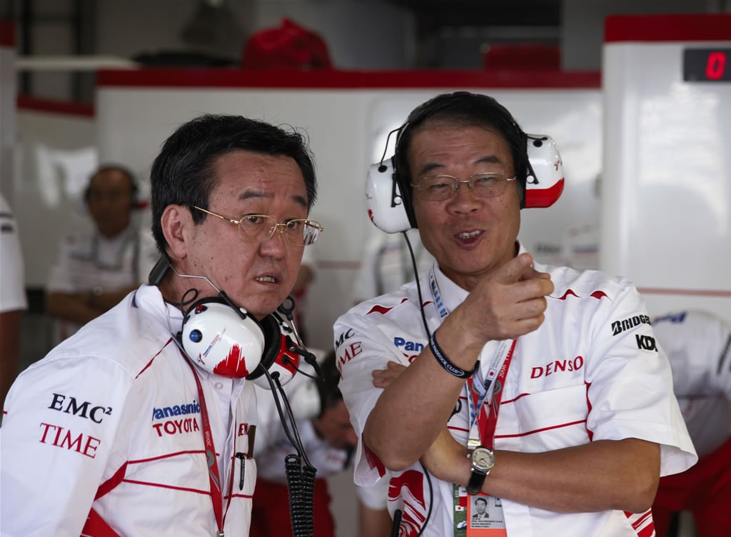 Toyota Motorsport Chairman and Team Principal Tadashi Yamashina with TMC Vice Chairman Kazuo Okamoto