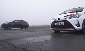 Toyota Yaris GRMN Drag and Roll Races GR Yaris, Gets Destroyed So Many Times