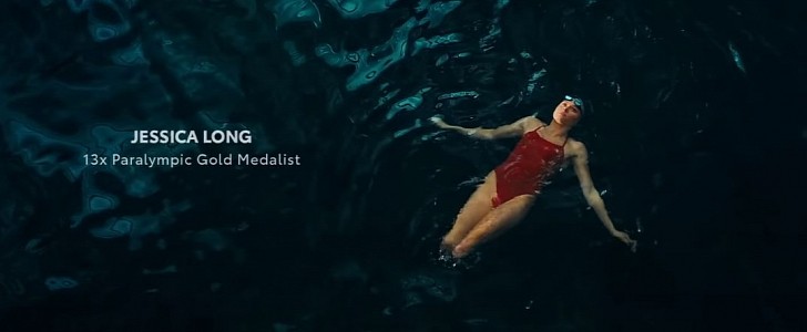 Paralympic swimmer Jessica Long in the Super Bowl LV Toyota ad