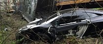 Train Wrecks McLaren MP4-12C Stuck on the Tracks inside Trailer