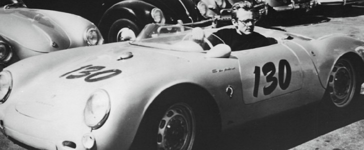 James Dean with his "Little Bastard," the Porsche 550 Spyder he would die in on Sept. 30, 1955