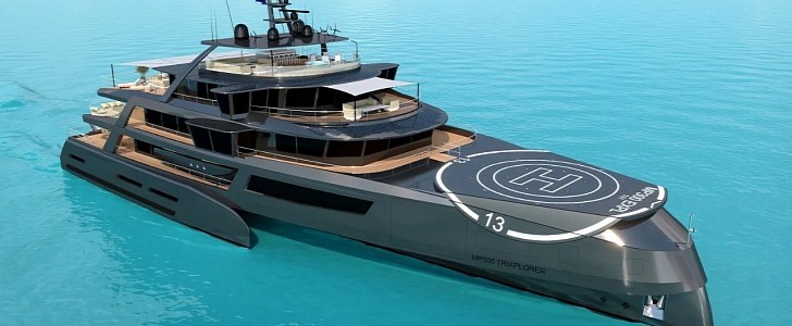 The Triexplorer concept proposes a tri-hull superyacht explorer with a smaller footprint but the same luxury amenities
