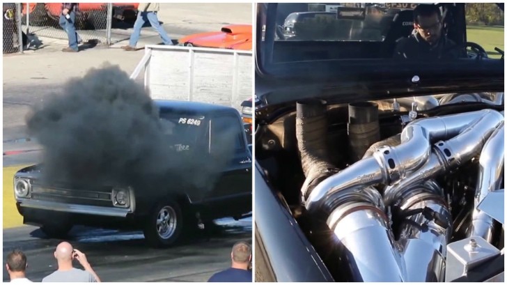 Triple-Turbocharger Duramax Diesel in Chevy C10 Smokes Hard at Dragstrip