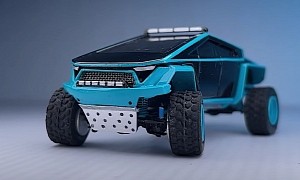 Tron-Like Paint Is All a Mini Tesla Cybertruck Needs to Make Off-Road Conversion Fade Away