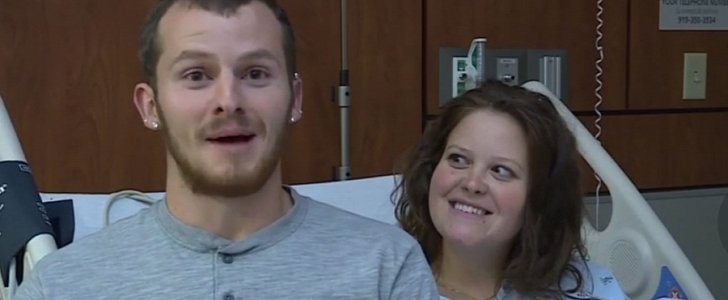 North Carolina couple who's baby was delivered by a cop who pulled them over for speeding