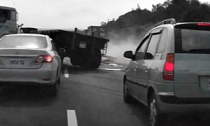 Truck Driver Causes Extreme Crash on Highway