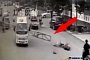 Truck Driver Ignores Height Limit, Destroys Road Sign Taking Out a Riding Woman