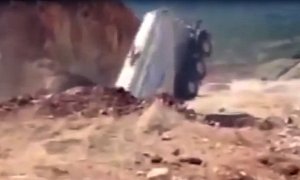 Truck Is Swallowed Up in a Matter of Seconds - Now You See It, Now You Don't