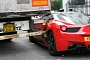 Truck Opens Ferrari 458 Italia Like a Can of Sardines