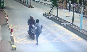 Trucker Stops Scooter Thief With Kung-Fu Kick In China
