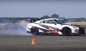 Trying Not to Crash the 1,390 HP Nissan GT-R World Record Drift Car