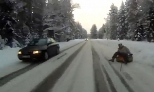 Tubing in Traffic: Extreme Winter Sports Video