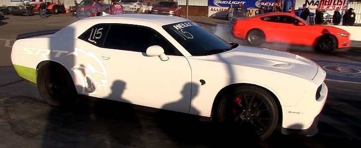 Tuned 2015 Mustang Drag Races Dodge Challenger Hellcat