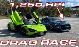 Tuned 2020 Ford Mustang Shelby GT500 Drag Races McLaren 765LT, Demolition Ensues