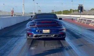 Tuned 2021 Porsche 911 Turbo S Cabriolet Does 9s 1/4-Mile Run, Veers a Little