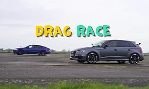 Tuned Audi RS 3 Drag Races Stock RS 7 Performance, Finish Just Two-Tenths Apart