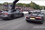 Tuned Audi RS Q8 Goes Supercar-Bullying at Drag Racing Event, Meets Its R8 Sibling