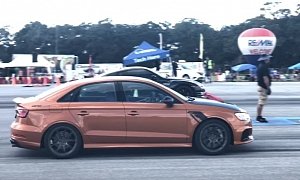 Tuned Audi RS3 Does 168 MPH 1/2-Mile, Out For Dodge Demon Blood