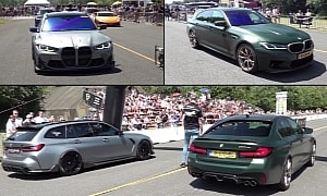 Tuned BMW M5 CS Drag Races Tuned BMW M3 Touring, Traction Not Found