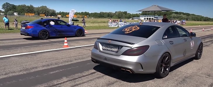 Tuned BMW M5 Drag Races 1,000 HP Mercedes-Benz CLS63 AMG