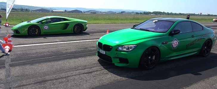Tuned BMW M6 Drag Races Lamborghini Aventador