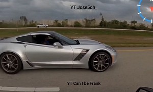 Tuned Ford Mustang GT 5.0 Races Corvette C7 Z06, Both Put on a Show