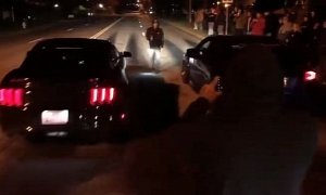 UPDATE: Tuned Ford Mustang GT Drag Races Modded Subaru STI, The Fight Is Brutal