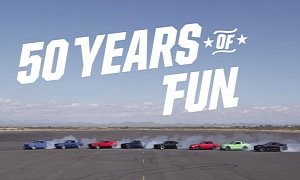 Tuned Ford Mustangs Drift to Celebrate the Model’s 50 Years of Existence