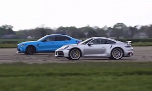 Tuned G80 BMW M3 Drag Races Stock 992 Porsche 911 Turbo S, Both Are Ridiculously Fast