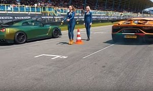 Tuned Nissan GT-R Drag Races Lamborghini Aventador SVJ, Obliteration Follows
