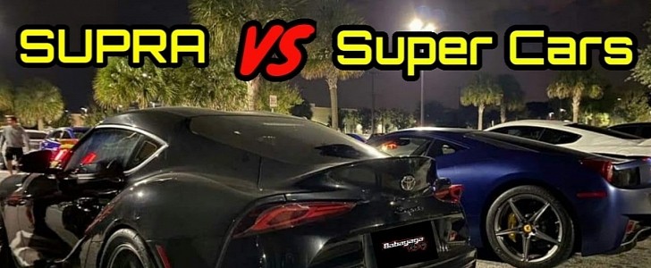 Tuned Toyota Supra Street-Racing Ferraris Is Real-Life Fast and Furious Action
