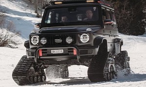 Tuned Mercedes G-Class on Tracks Gets Unleashed in the Alps to Bother Posh Skiers