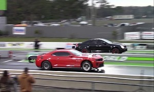 Turbo Caddy CTS-V Drags Turbo Chevy Camaro, One Has No 7-Second GM Mercy