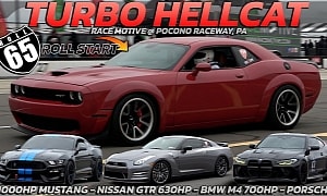 Turbo Dodge Challenger Hellcat Races GT-R, GT350, M4, 911 and It's Such a Mixed Story