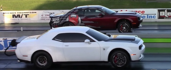 Dodge Challenger SRT Hellcat Redeye drags Demons, Chargers, Challengers on DRACS