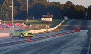 Turbo Ford Mustang Drags S-197 II, Charger Hellcat, Beats All - Until It Doesn't
