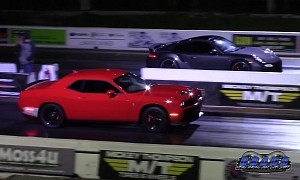 Turbo S Porsche 911s Drag Challenger Hellcat and GT350, It’s Smacking Time
