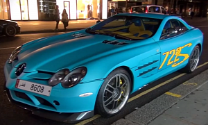 Turquoise Blue SLR 722 Spotted in London