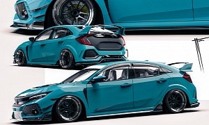 Turquoise Honda Civic Type R Shows Tranquility Works Best With Digital Madness